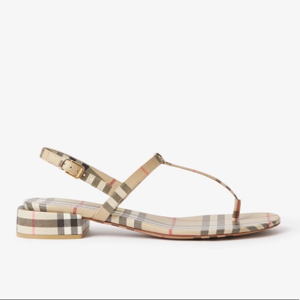 Burberry Beige Check Sandals